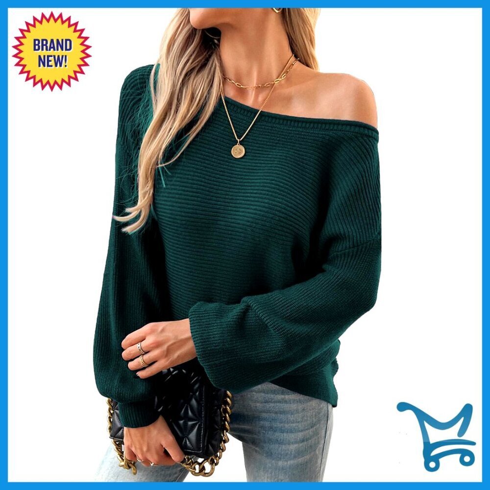 Oversized Batwing Sweater Off Shoulder Pullover Loose Fit Y2K Chic Casual